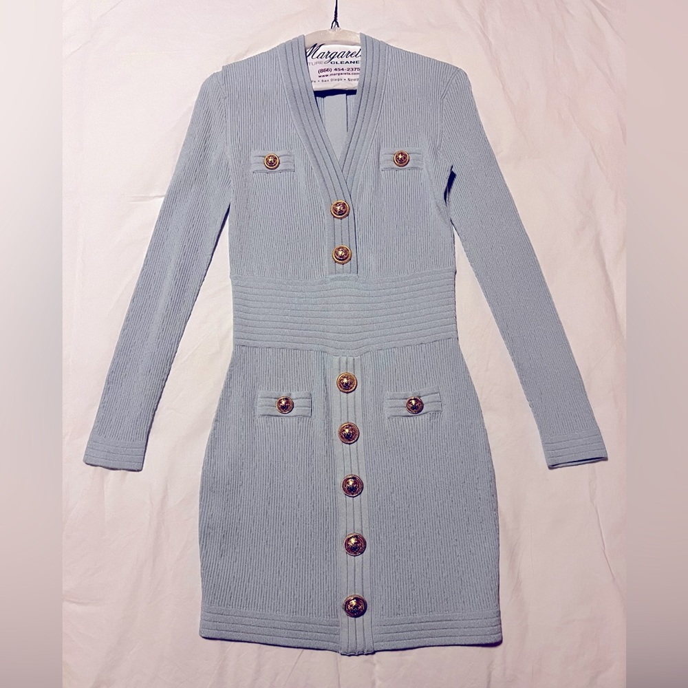 Light blue knit Balmain Dress size small 40